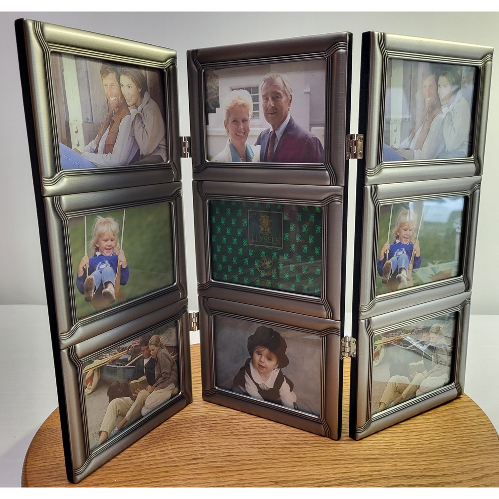 Louis Michel & Cie 3 Panel Screen Photo Frame Antique Pewter 9 Opening 43974 - Picture 2 of 7